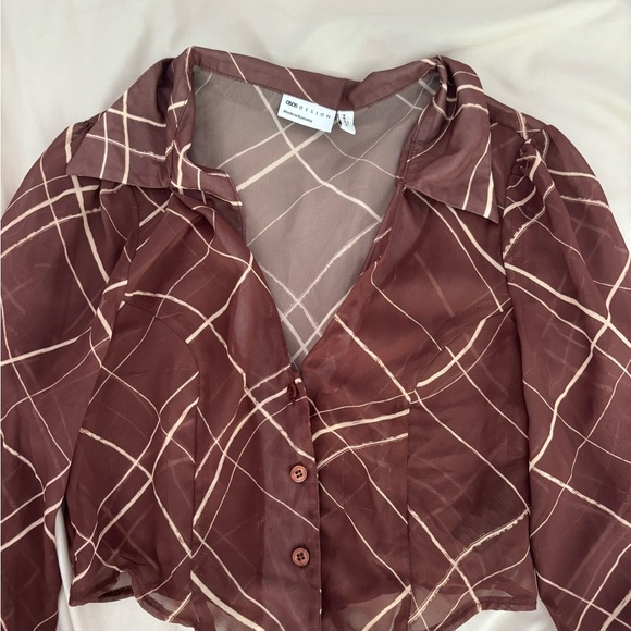 ASOS Cropped Button Up Top - Picture 2 of 5